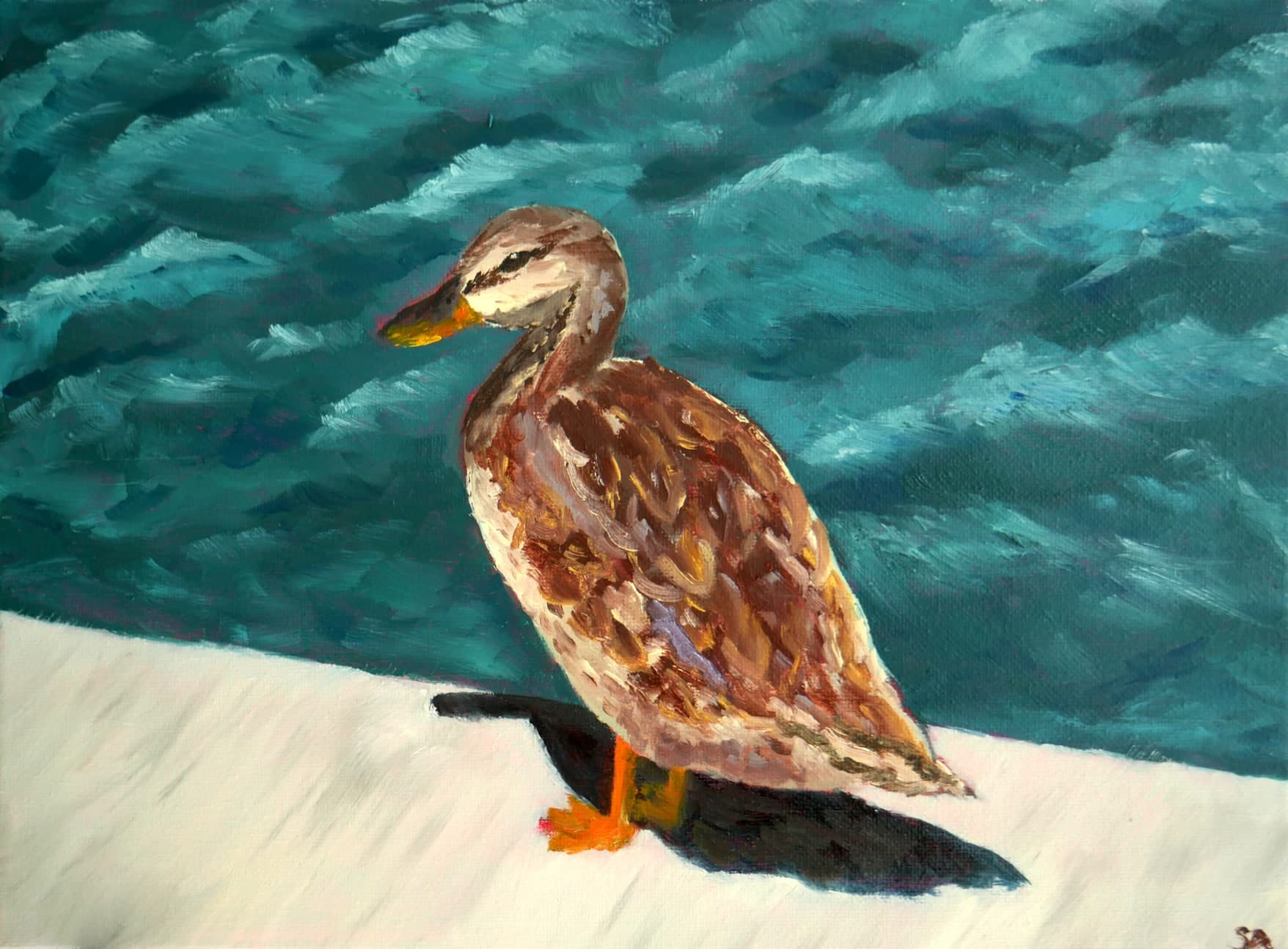 Political Duck, oil on canvas