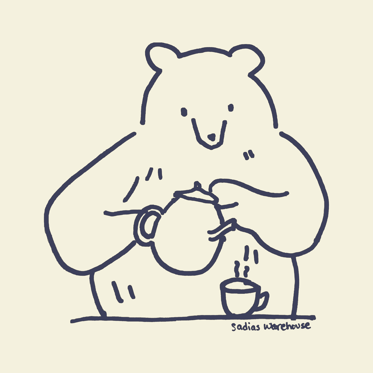 tea bear, a sticker by Sadia