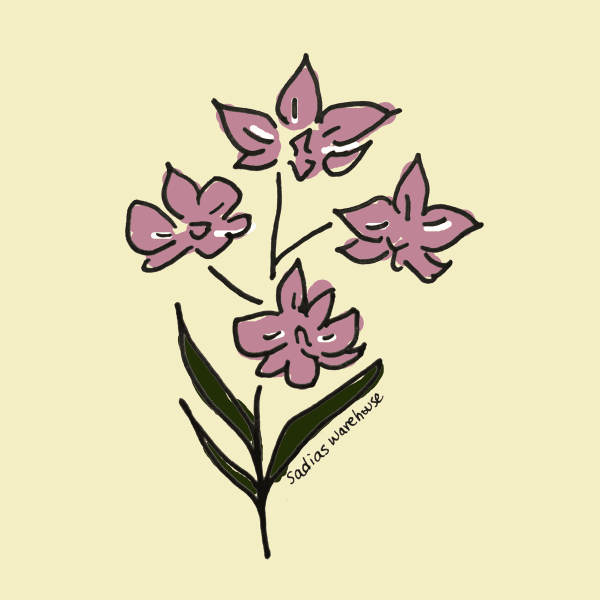 pink flowers, a sticker by Sadia